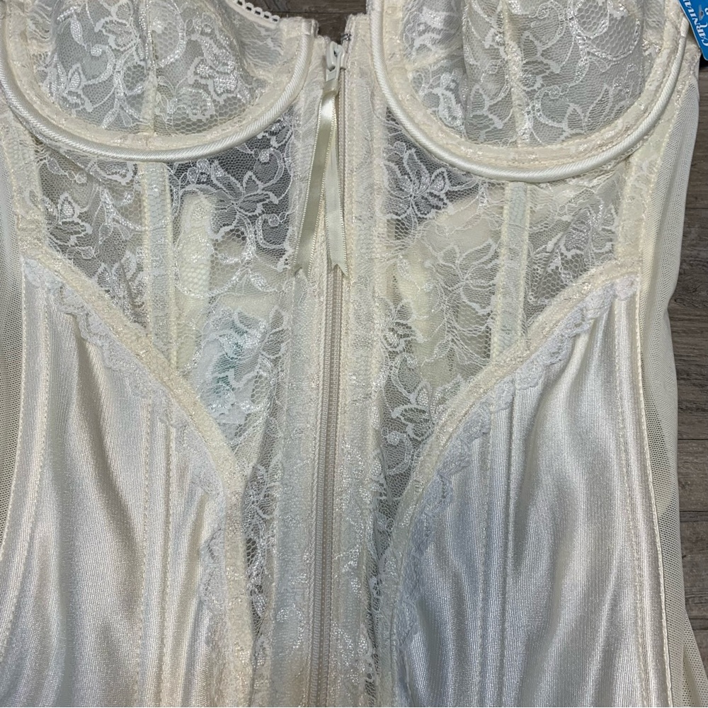 VTG Carnival Lace Strapless Basque Front Zipper - Picture 3 of 10